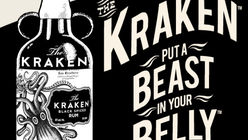 Rum deal: Spirit bottle is black, white and read all over