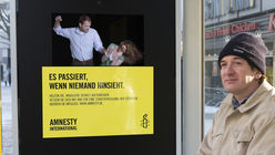 Eye-catching: Ad stops passers-by in their tracks