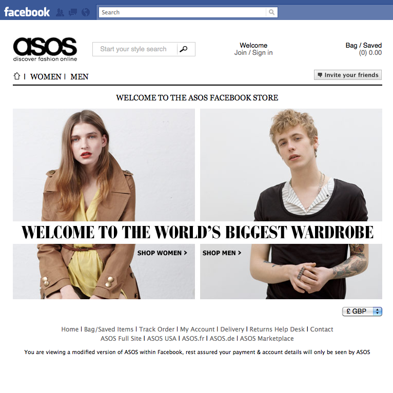 Lsn Big Ideas Interactive Shopping On Facebook From Asos