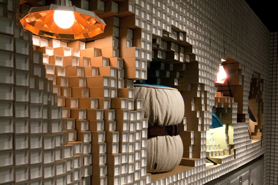shibuya japan beijing based designer yoshimasa tsutsumi has created a pixelated interior using long cubed boxes for the diesel shibuya store - Pixelated Interior Design shibuya japan beijing based designer yoshimasa tsutsumi has created a pixelated interior using long cubed boxes for the diesel shibuya store - Pixelated Interior Design