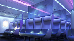 Aircraft interiors that play on colour psychology