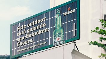 Heineken's solar powered billboard cools down beer