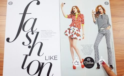 Brazilian fashion brand brings the Facebook ‘like’ to printed page