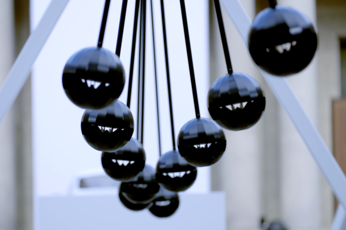 Sonic Pendulum by Yuri Suzuki at Audi City Lab, Milan