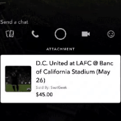 Los Angeles Football Club tickets on Snapchat