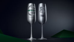 Beck’s switches beer cans for champagne flutes
