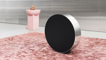 A rolling music speaker that encourages play