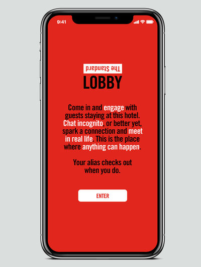 The Lobby app at The Standard Hotel, New York