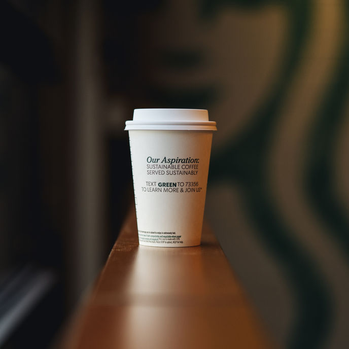 Starbucks Recyclable and Compostable Cups