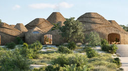 A luxury eco-resort made using 3D-printed sand technology