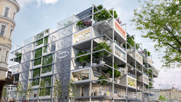 Ikea opts for green over blue in its car-free store
